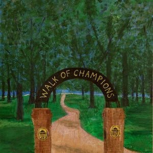 Ole Miss Walk of Champions. Ungerahmter Druck eines Becky Lazzeri Acrylgemäldes.