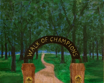 Ole Miss Walk of Champions.  Unframed original Becky Lazzeri acrylic painting.
