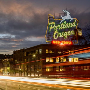 Portland Sign From Burnside Bridge.  Photographic print from Lazzeri Photography