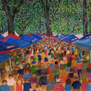 Ole Miss Grove. Part of the Ole Miss series. Unframed print of Becky Lazzeri acrylic painting
