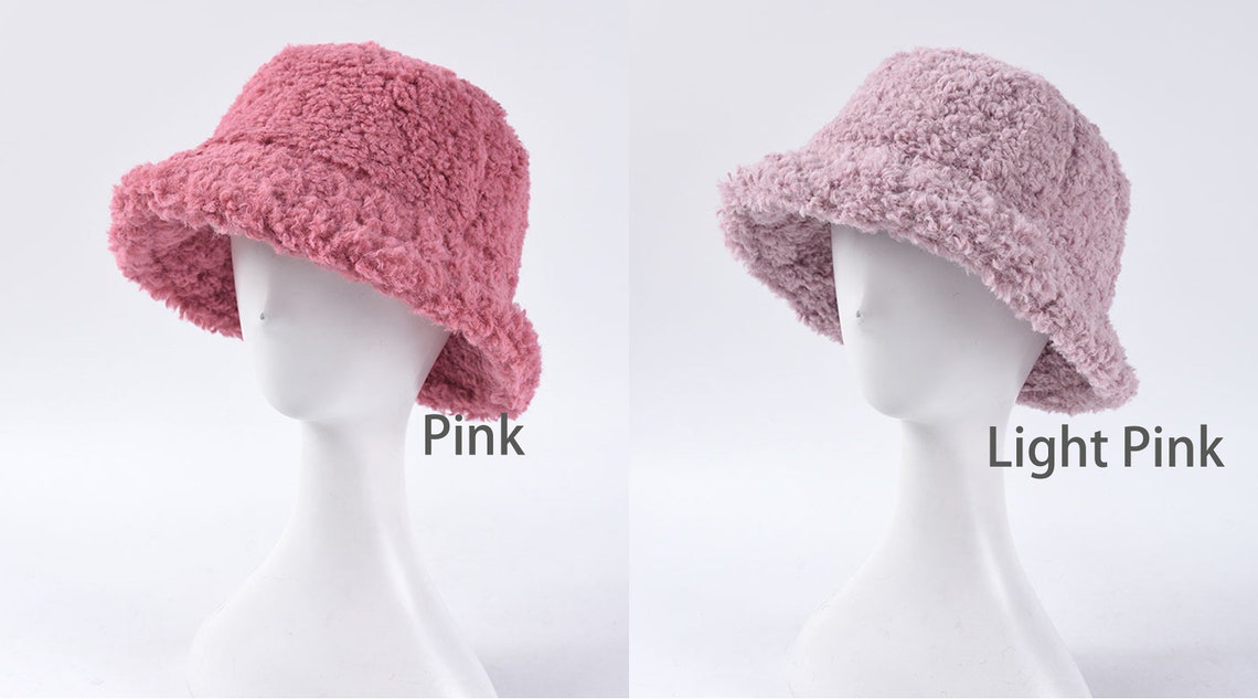 Colorful Bucket Hat Adult Fluffy Bucket Hat Cute Fluffy Etsy