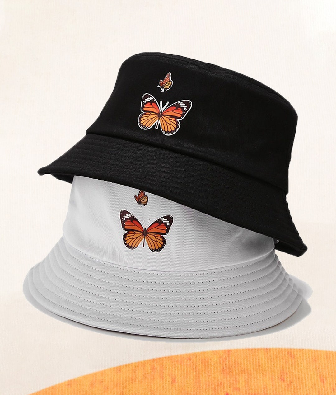 Butterfly Bucket Hat Adult Bucket Hat Embroidery Butterfly Etsy