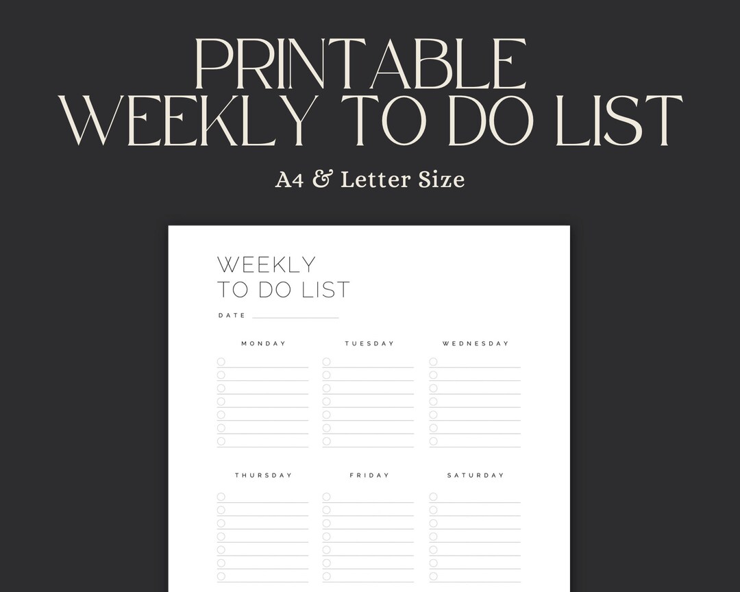Weekly To Do List Printable PDF Instant Download Weekly - Etsy México