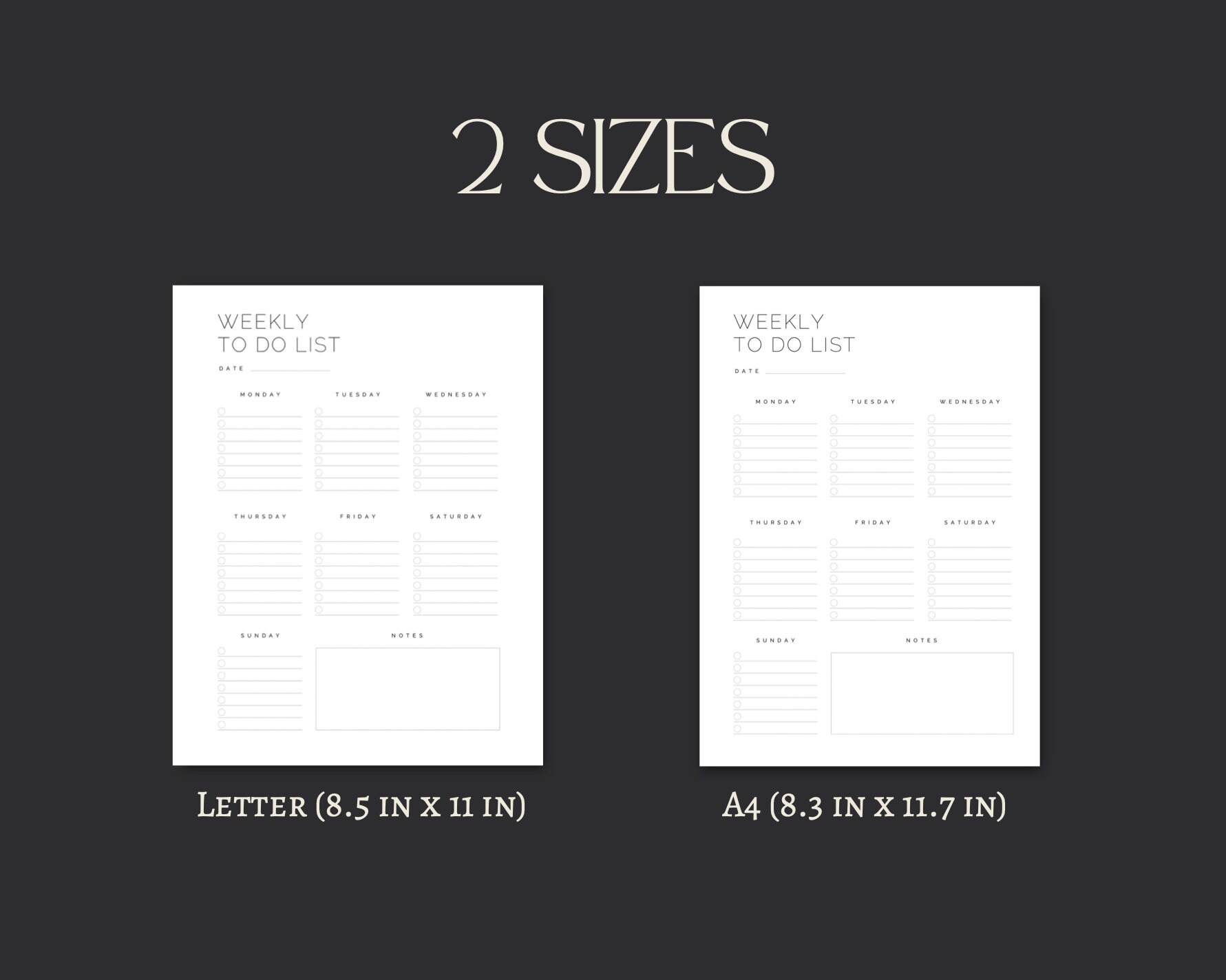 Weekly To Do List Printable PDF Instant Download Weekly Etsy Canada