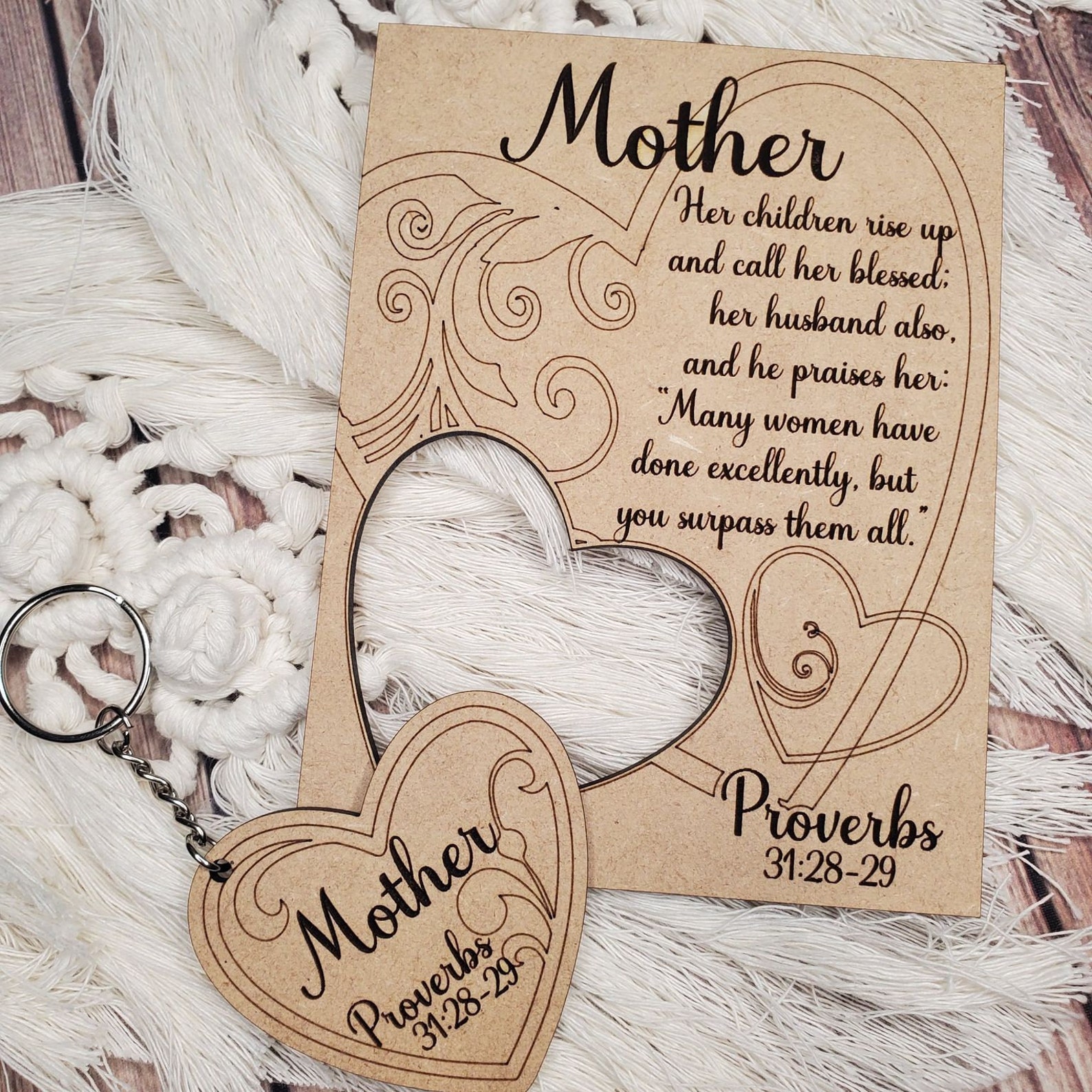 Download SVG File Mother Heart Keychain Postcard Gift for mom | Etsy