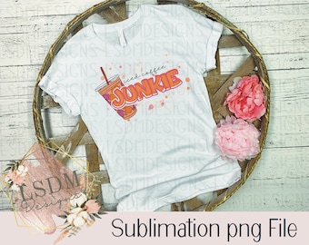 Iced Coffee Junkie PNG | Coffee PNG | Sublimation Design | Digital Download