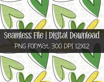 HAND DRAWN Green Hearts | hearts png | love png | Seamless File | Digital Download