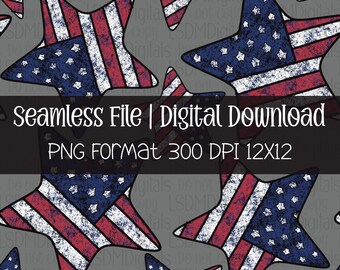 HAND DRAWN Patriotic Stars | patriotic png | 4th of July png | America png | Seamless File | Digital Download