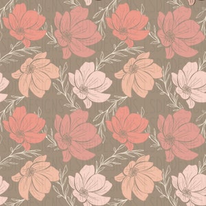 Muted Florals Seamless File, Hand drawn