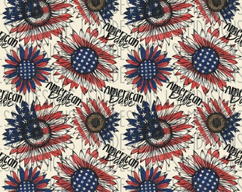 American Babe Patriotic Sunflower Seamless File
