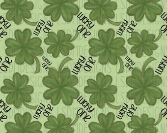 HAND DRAWN Shamrocks png | Lucky One png | 2 Seamless Files | Digital Download