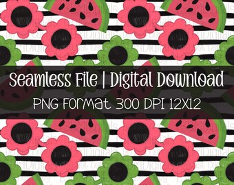 Watermelon Sunglasses Seamless File, Hand Drawn
