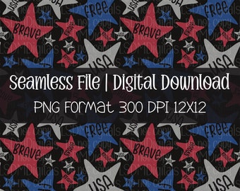 HAND DRAWN Patriotic Stars | Patriotic stars png | patriotic png | 4th of July png | Seamless File | Digital Download