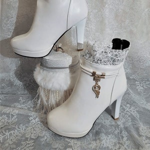 White ankle top boots ireland