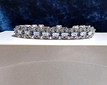 Royal Blue Zirconia Bracelet: Sapphire Gemstone Gift