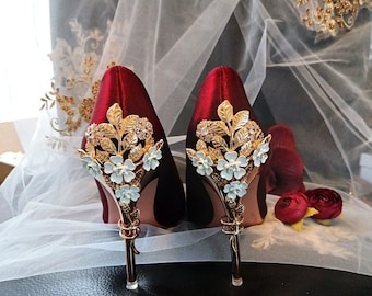 Rose Gold Wedding Shoes Red And Gold Heels For Prom JJ's House