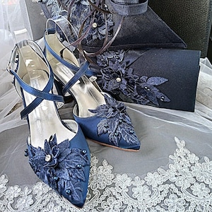 Navy Blue Heels - Etsy