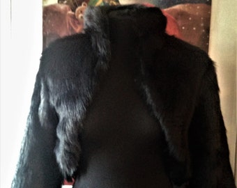 Black Faux Fur Bolero,Bridal Jacket,Wedding Accessory