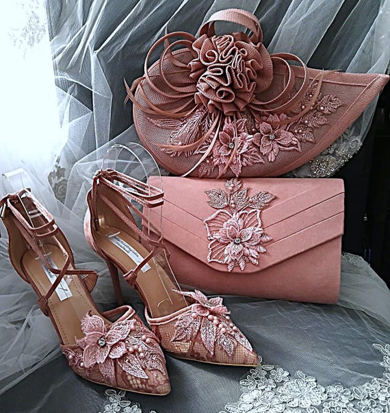 Bride Shoes Dusty Pink Shoes And Matching Bag Pink Clutch Baby