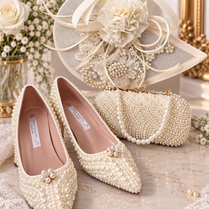 shoes with ivory dress and Matching Bag style_id_180147