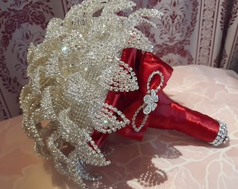 Handmade Crystal Bridal Brooch Bouquet: Wedding Bling Bouquet