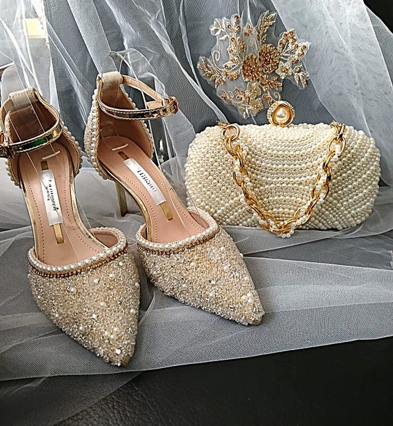 Toe Bridal Shoes 218 Kali Pearl Heel