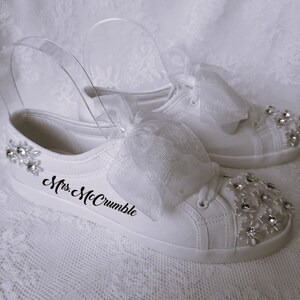 Cuctomized Bridal Flat Wedding Converse,Sneakers For Bride,Shoes For Party