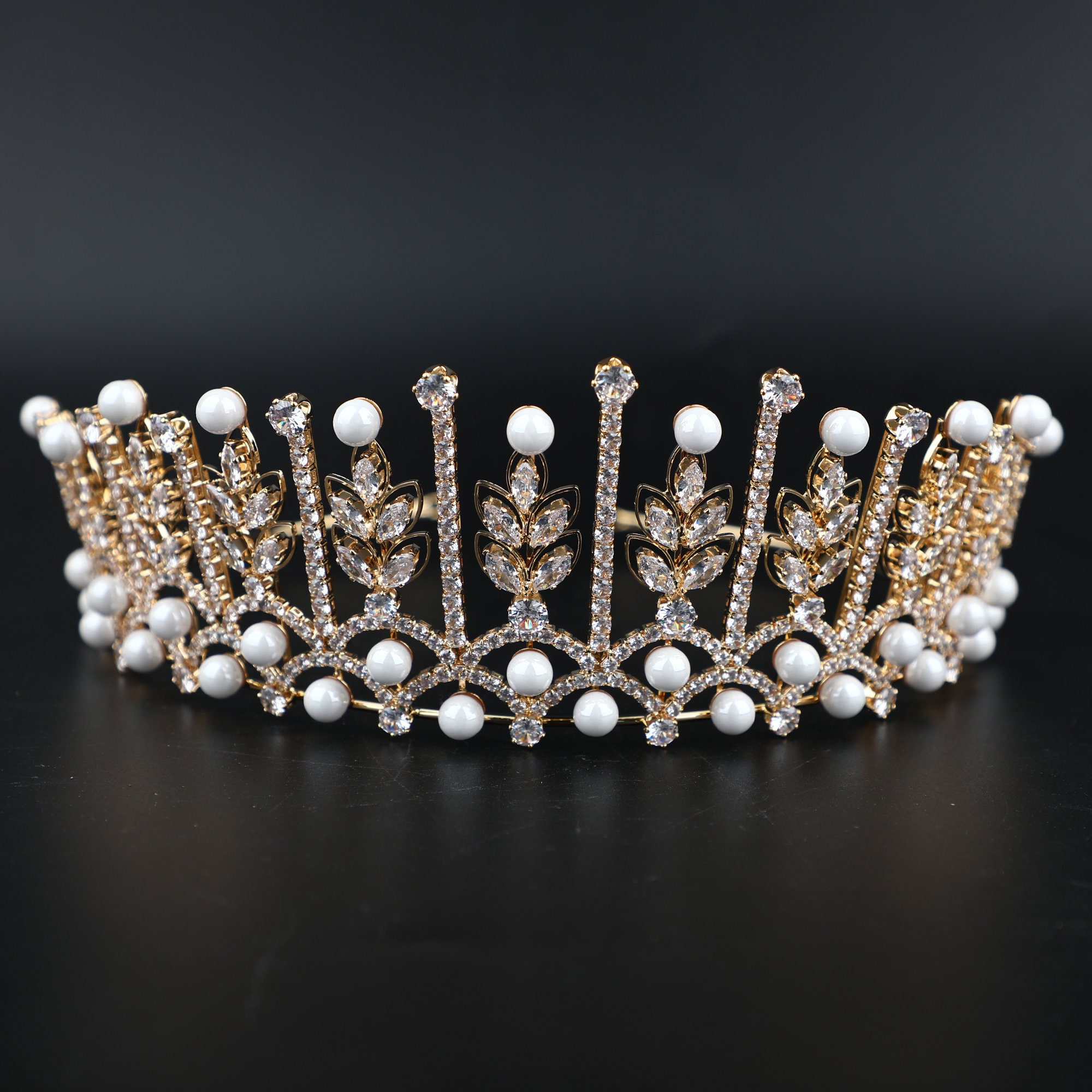 Luxury TiaraWedding TiaraCrystal TiaraZirconia TiaraGold Etsy