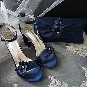 Navy Blue Embellished Wedding Sandals - Etsy Navy Blue Embellished Wedding Sandals - Etsy