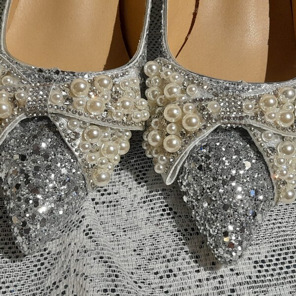 Silver Glitter Shoes Etsy
