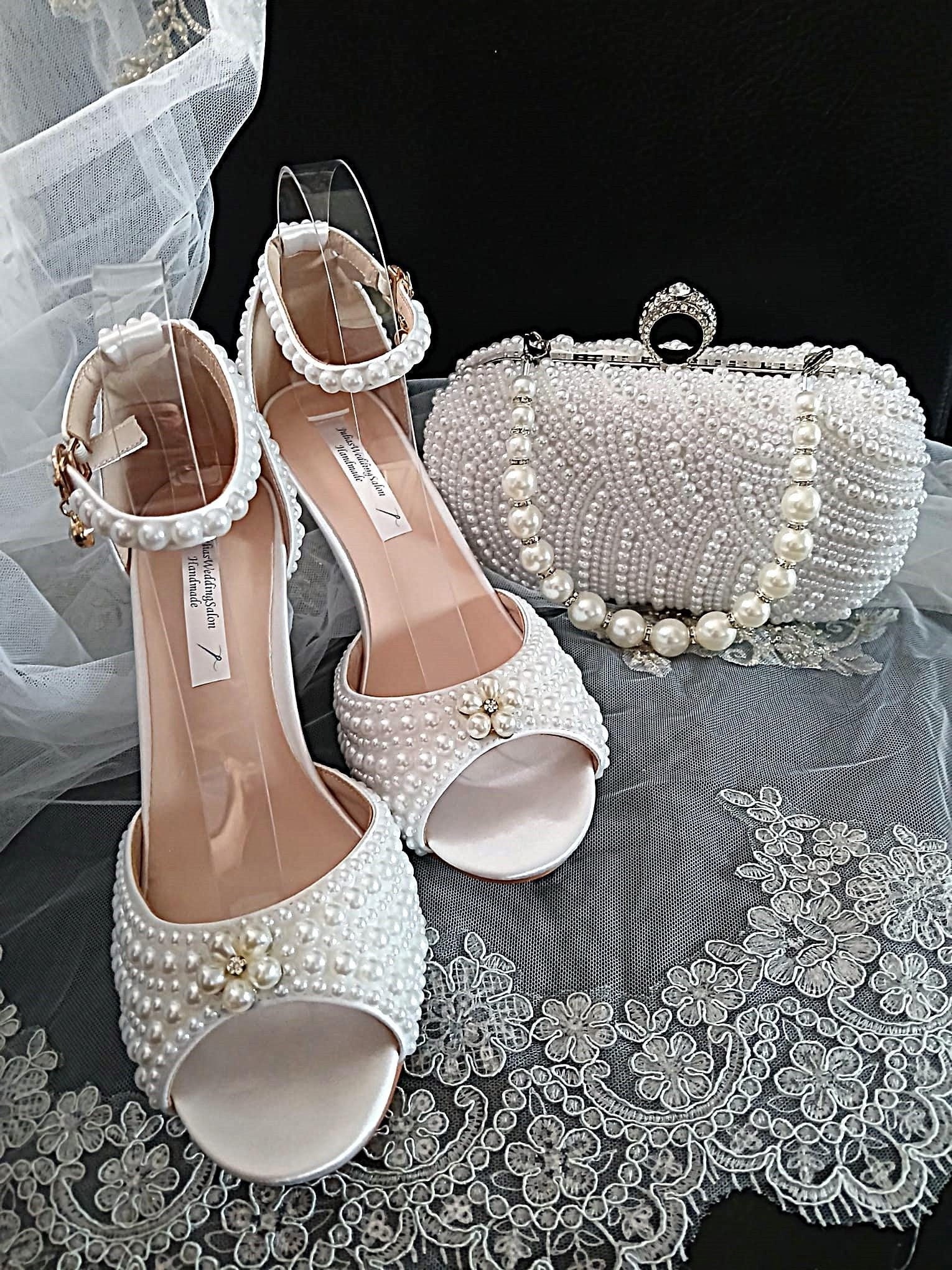 Wedding Guest Pewter Wedding Shoes And Matching Bag Wide Fit Mid