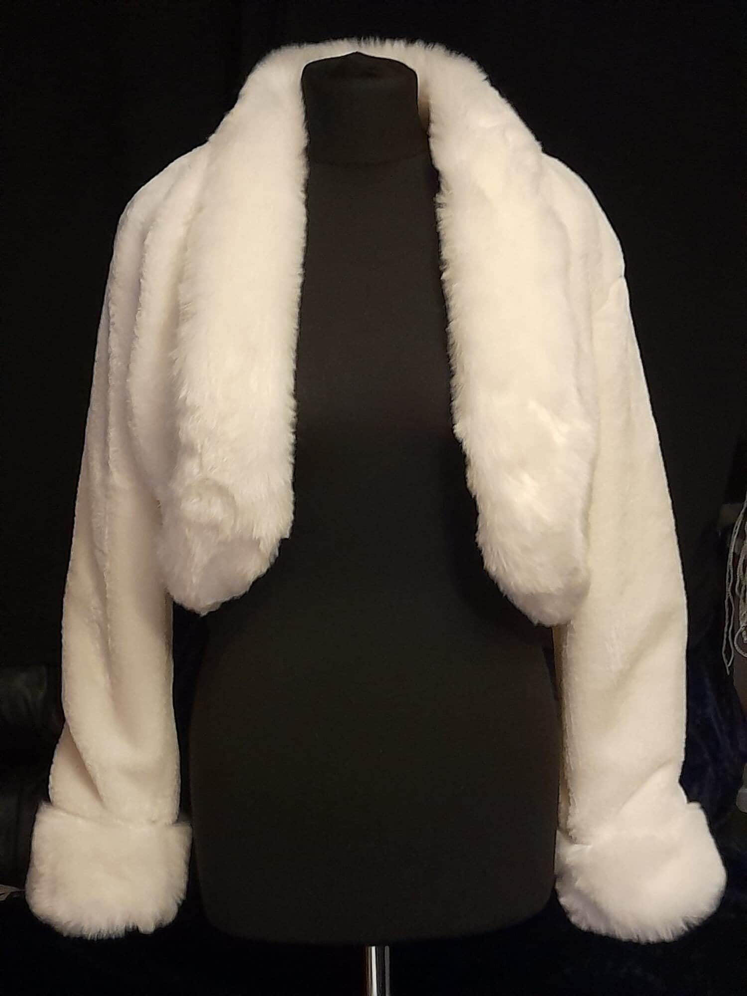 Ivory faux fur bolero best sale