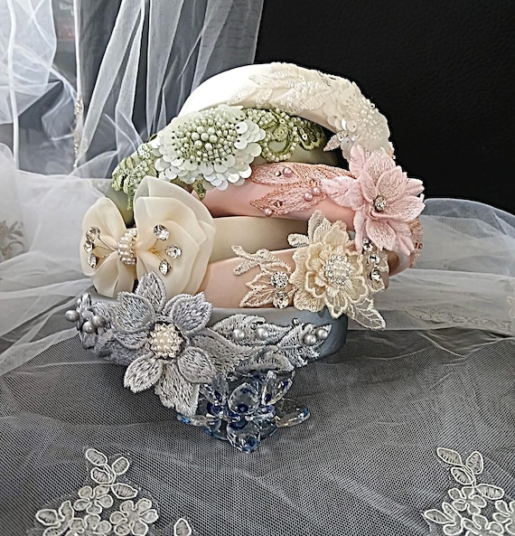Floral Satin Wedding Headband: Bridal or Bridesmaid Crown  display picture 1
