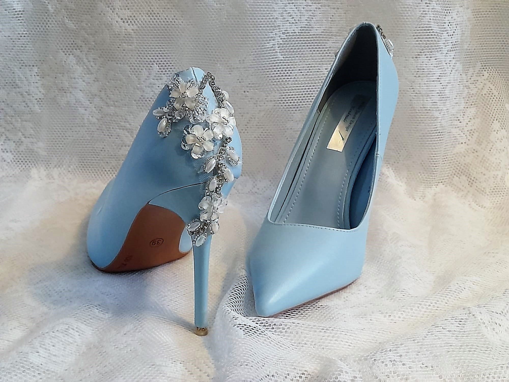 Navy lace court shoes hot sale