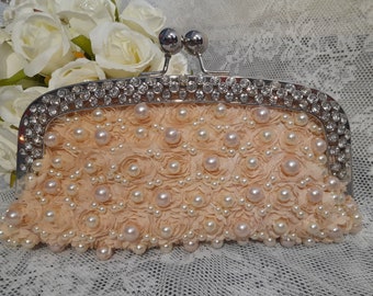 Perlen Braut Clutch,Hochzeit Geldbörse,Champagner Handtasche