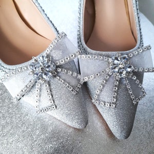 Silver grey wedding shoes and bag sale