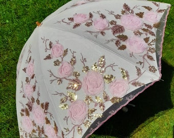 Blue Or Pink Lace Bridal Parasol For Adult,Wedding Umbrella