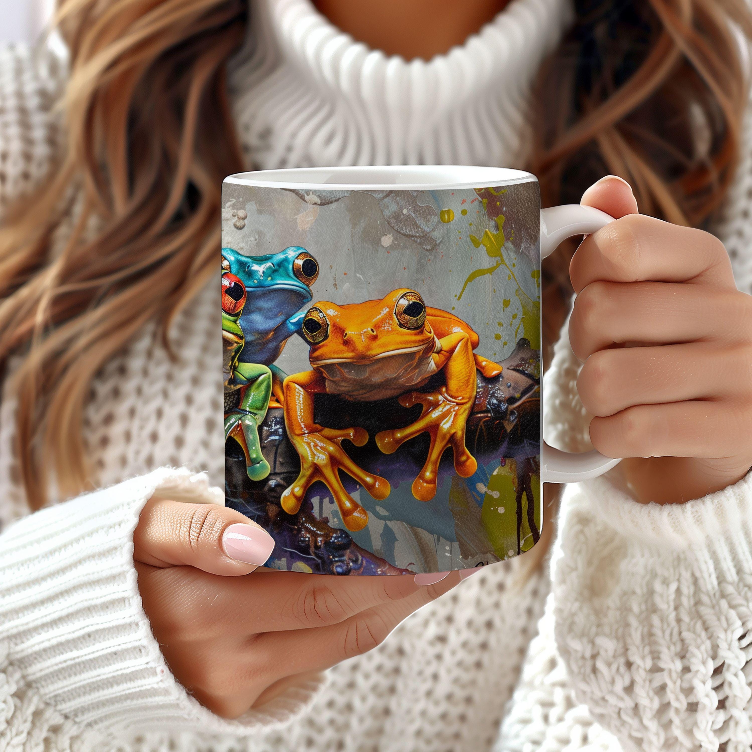 Tree Frogs Brightly Colored Amphibians Coffee Tea or Coco Mug ...