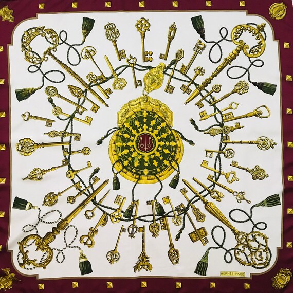 Hermes Les Clés key silk scarf