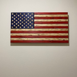 American Rustic Wooden Flag
