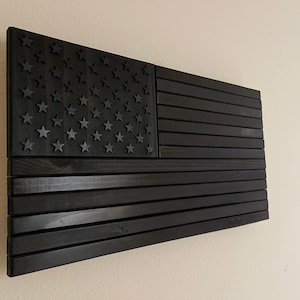 BlackOut American Wooden Flag