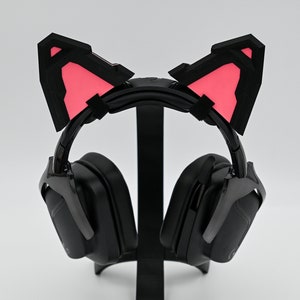 Mecha V1 Large Cat Ears for Headset,  Unique Gaming Accessories, Live Streaming Props, Neko Kawaii Cosplay, Steampunk Futuristic Gamer