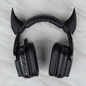 Horns for Headset, Lightweight and Comfortable, Live Streaming Props, Devil Demon Succubus Satan Cosplay, Witchy Goth Gaming,Gamer Gift