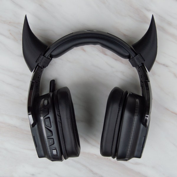 Cuernos impresos en 3D para auriculares, accesorio para cosplay de diablo