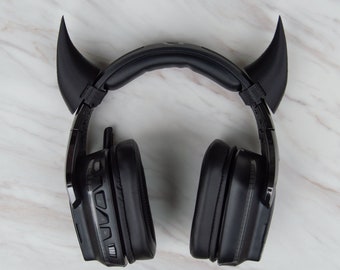 Horns for Headset, Lightweight and Comfortable, Live Streaming Props, Devil Demon Succubus Satan Cosplay, Witchy Goth Gaming,Gamer Gift