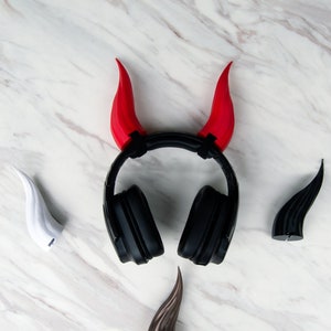 Demon Horns Headset Attachment, Lightweight Live Streaming Vtuber Accessories, Devil Demon Satan Cosplay Horns, Gaming Accessories