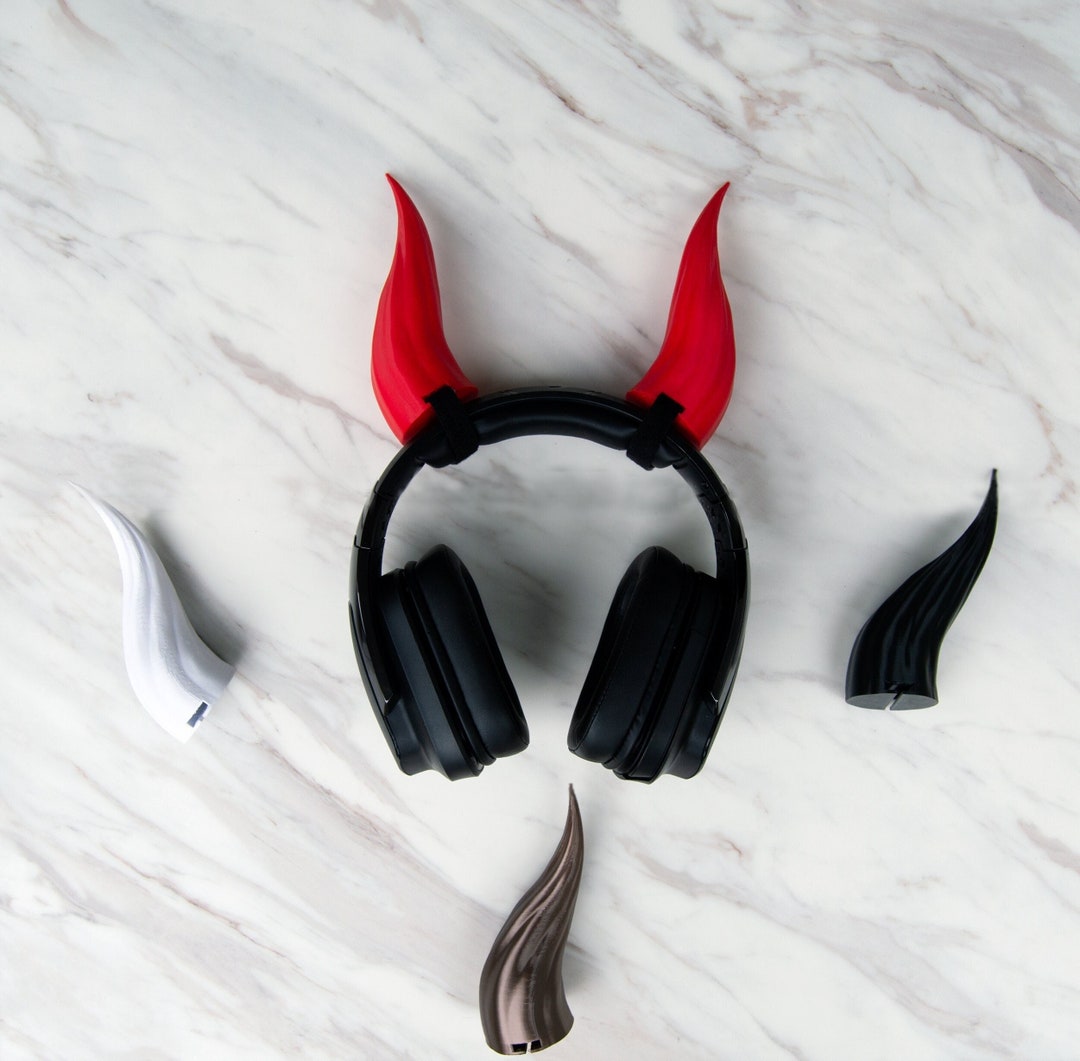 Demon Horns Headset Attachment, Lightweight Live Streaming Vtuber ...