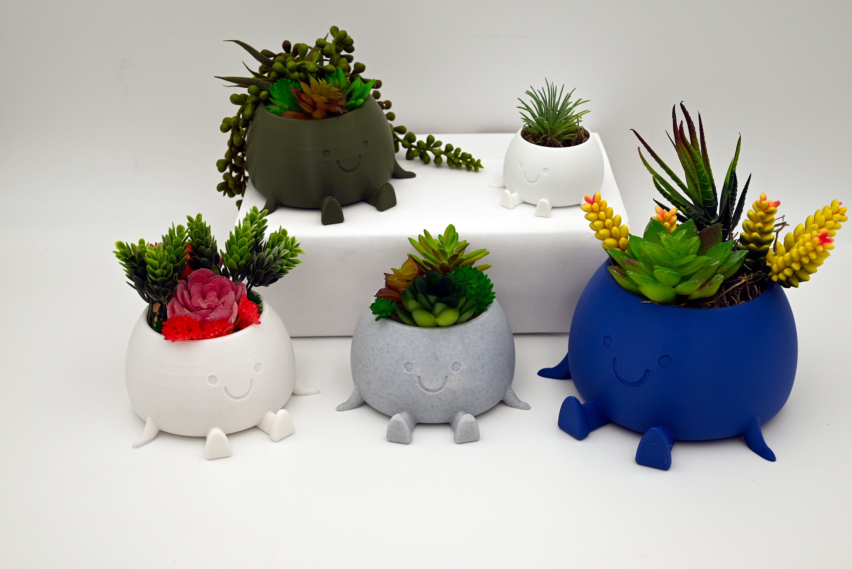 Mischievous Smiling Planter Pot // 3D Printed Smiling Planter Air