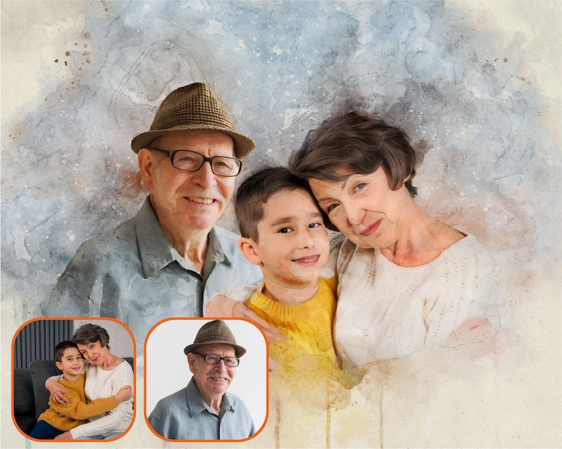 Photo Merge Add deceased loved one to photo, Merge Multiple photos, Drawing from photo, add person to photo, Family photo merge, Digital Art image 6