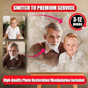 Add Person to Photo, Combine Photos with Deceased Loved Ones, Custom Memorial Portrait Digital Art